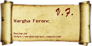 Vargha Ferenc névjegykártya