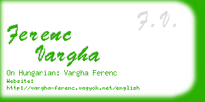 ferenc vargha business card